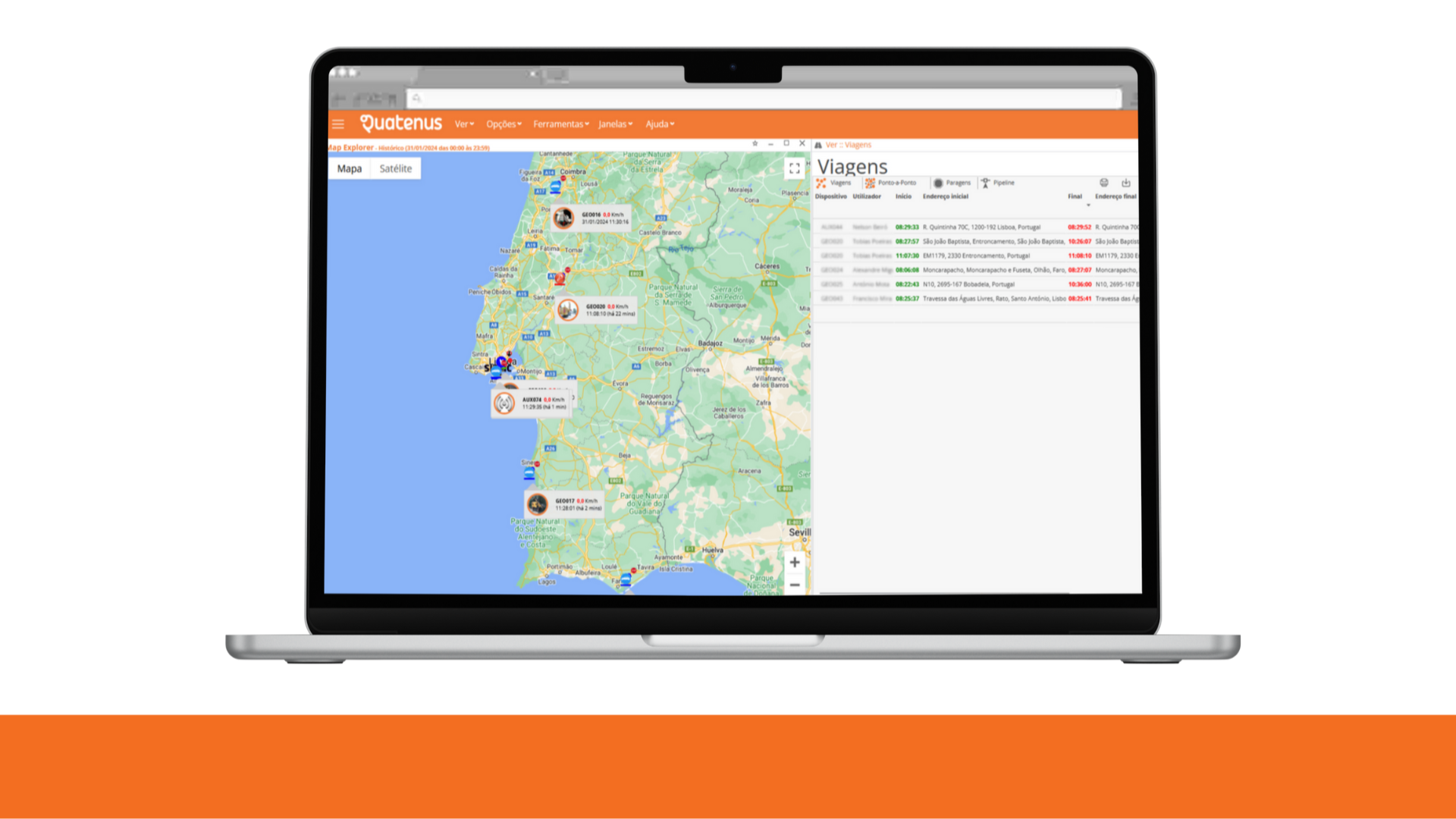 Software de Gestão de Equipamentos - Histórico de Utilização